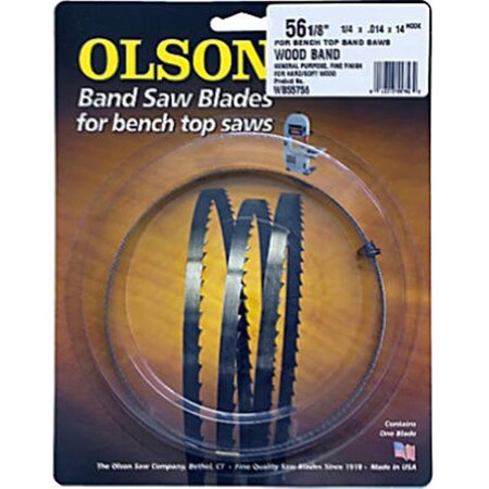 Olson Saw Olson Saw 55756 14 TPI Bench Top Band Saw Blade; 0.25 Wide x 56-18 Long in. 794984